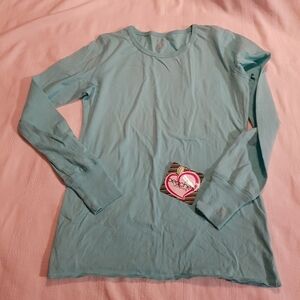 Peaches women's Small scrub long sleeved shirt, NWT